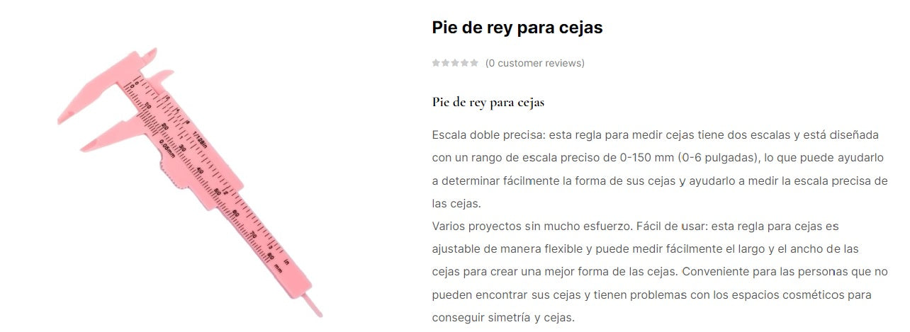 Pie de Rey para Cejas