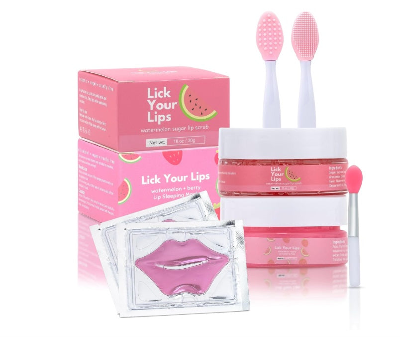 Kit Exfoliante para Labios Cepillo y Mascarilla