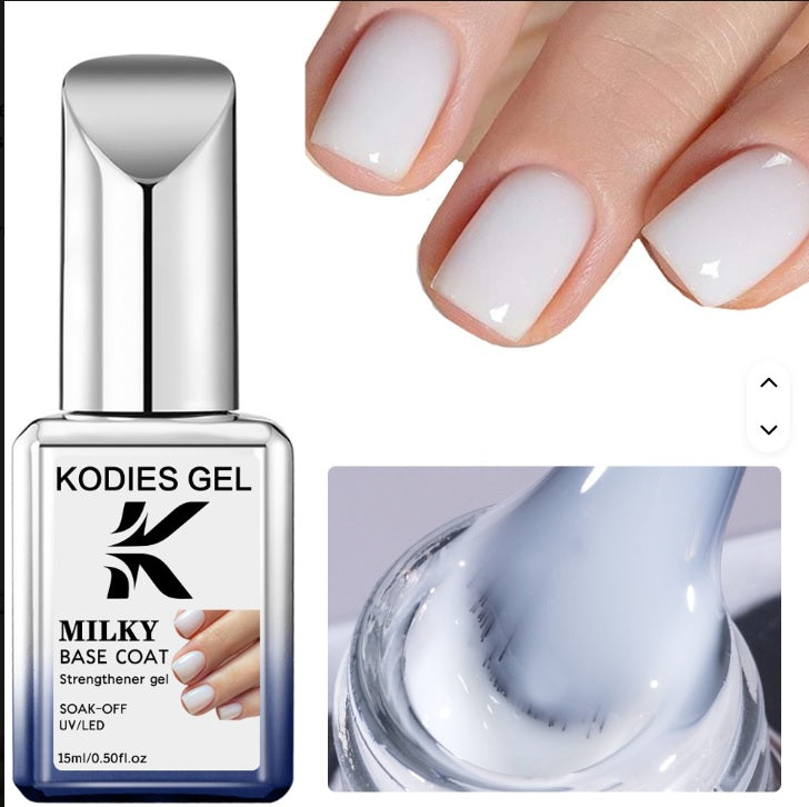 Peparadores de uñas en gel-Base Coat-Top Coat-Ruber Base-Blanco Lechoso